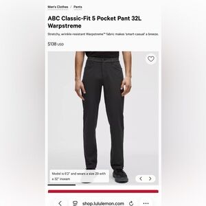 Lululemon Athletica Charcoal Trousers